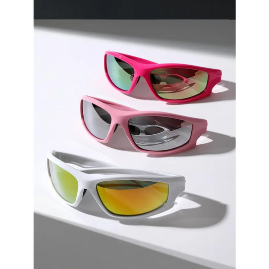3pcs Women’s Oversized Wrap Y2k Cycling Sunglasses - Color-5