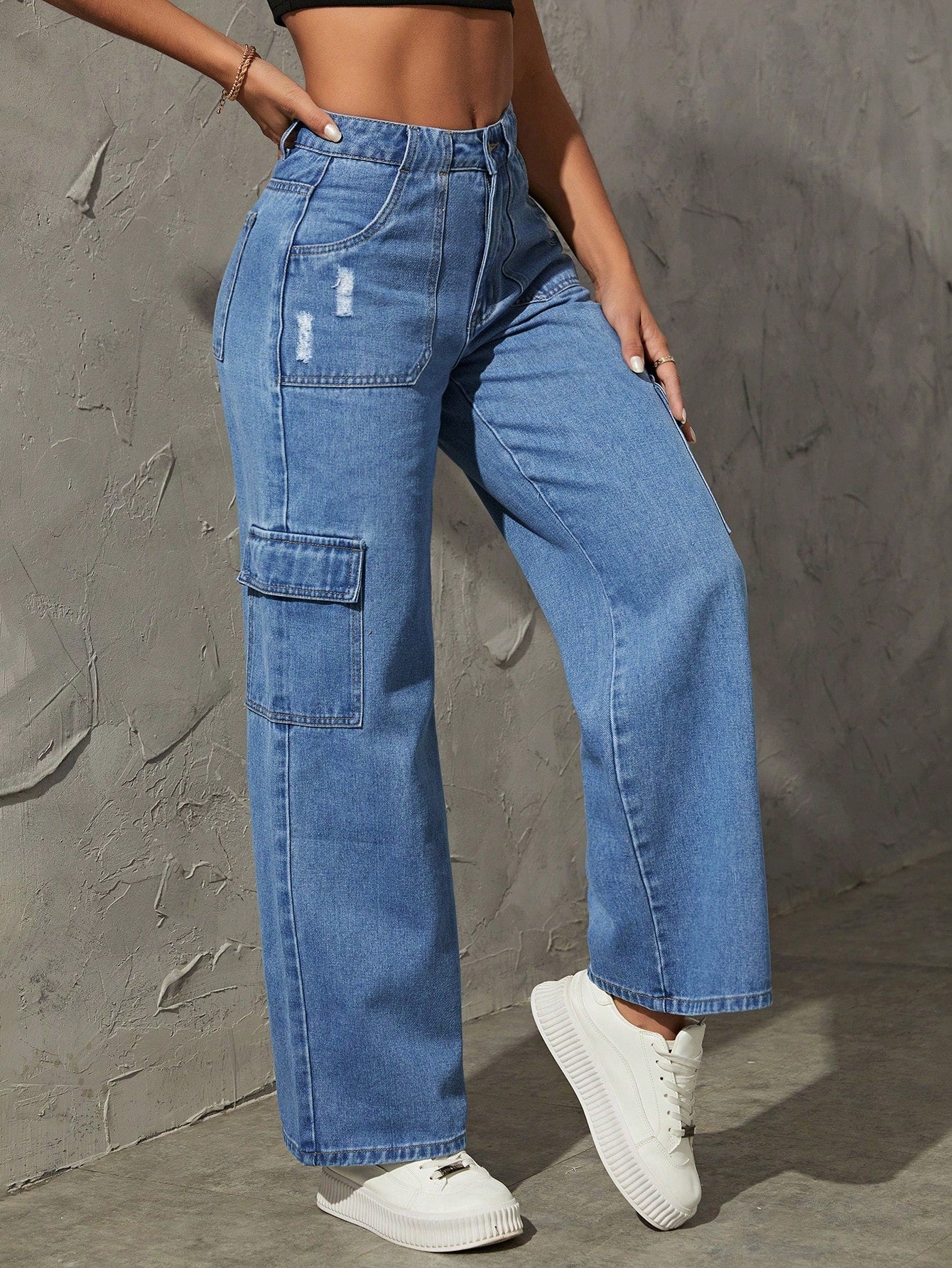 Side Cargo Jeans