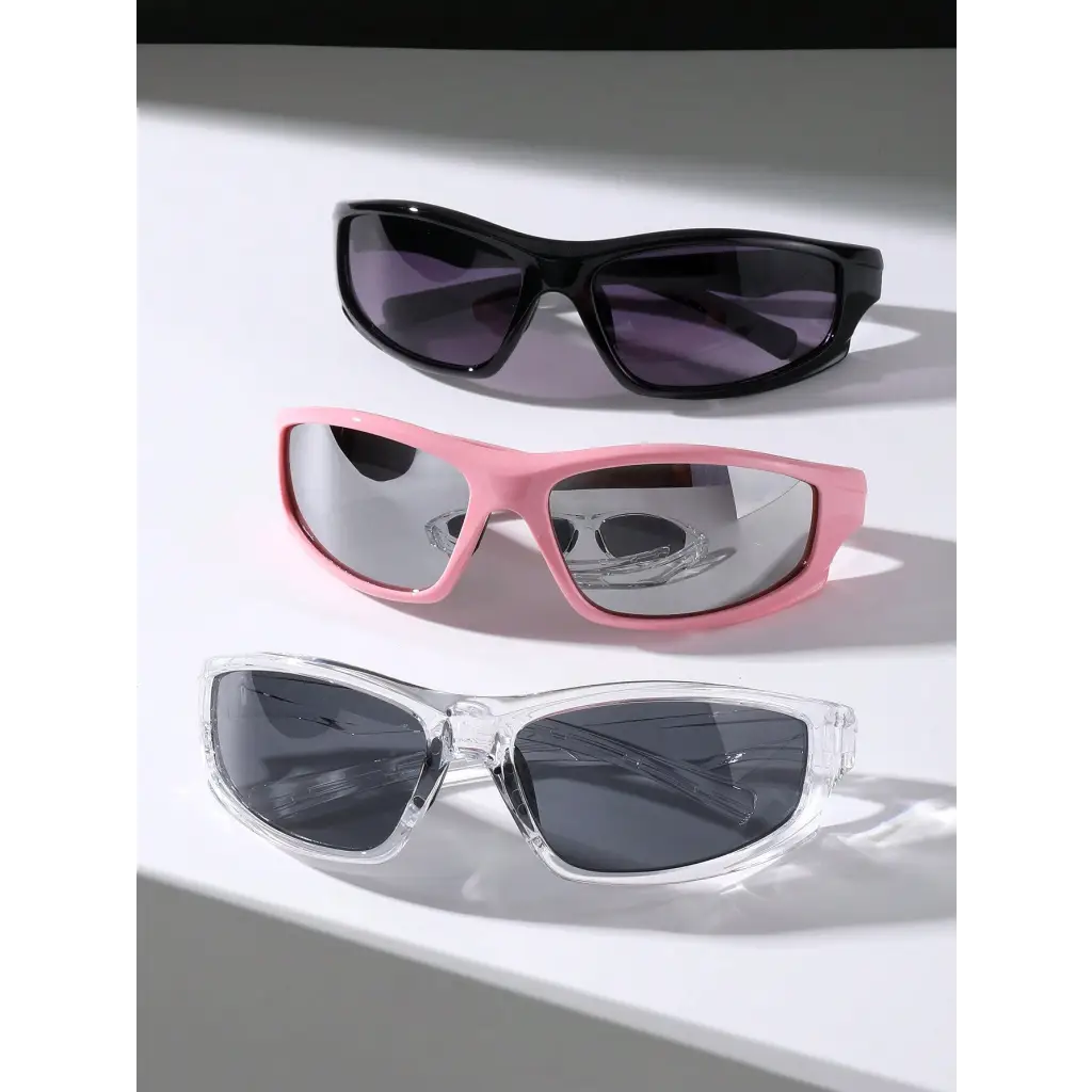 3pcs Women’s Oversized Wrap Y2k Cycling Sunglasses - Color-3