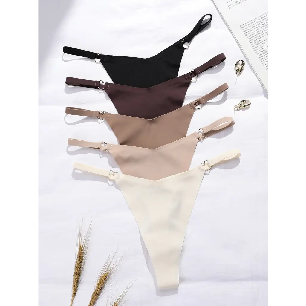 5 - pack Solid Thong - Multicolor / S - Women Thongs